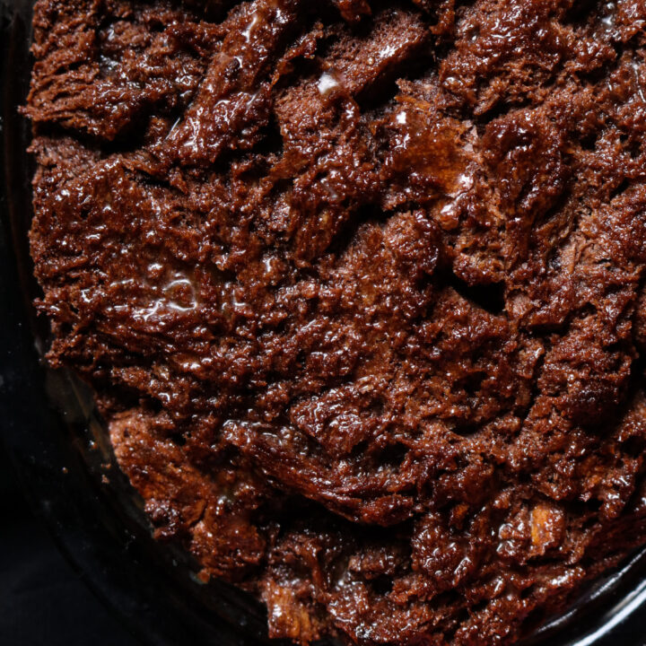 baked chocolate bread pudding