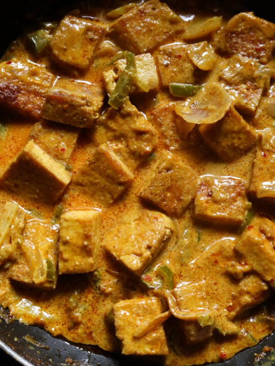 tofu curry made with coconut milk..
