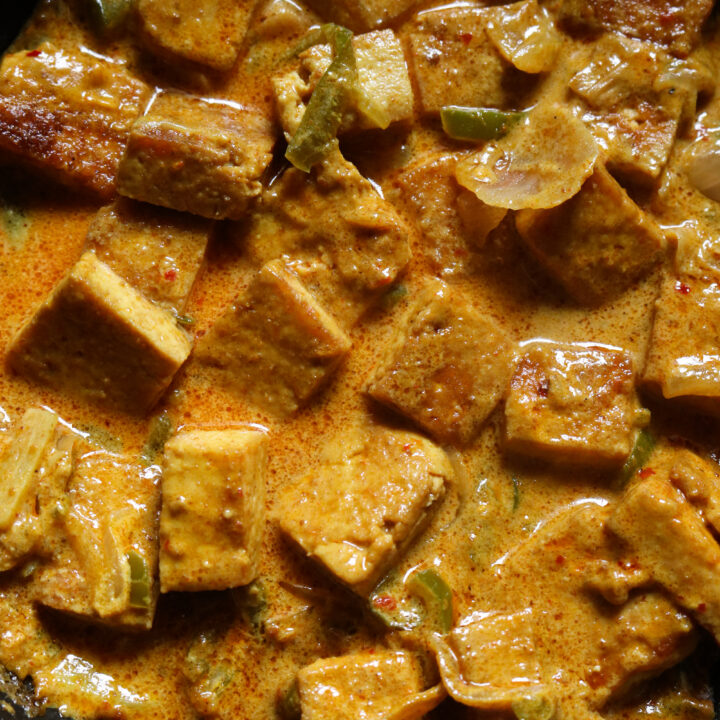tofu curry made with coconut milk..