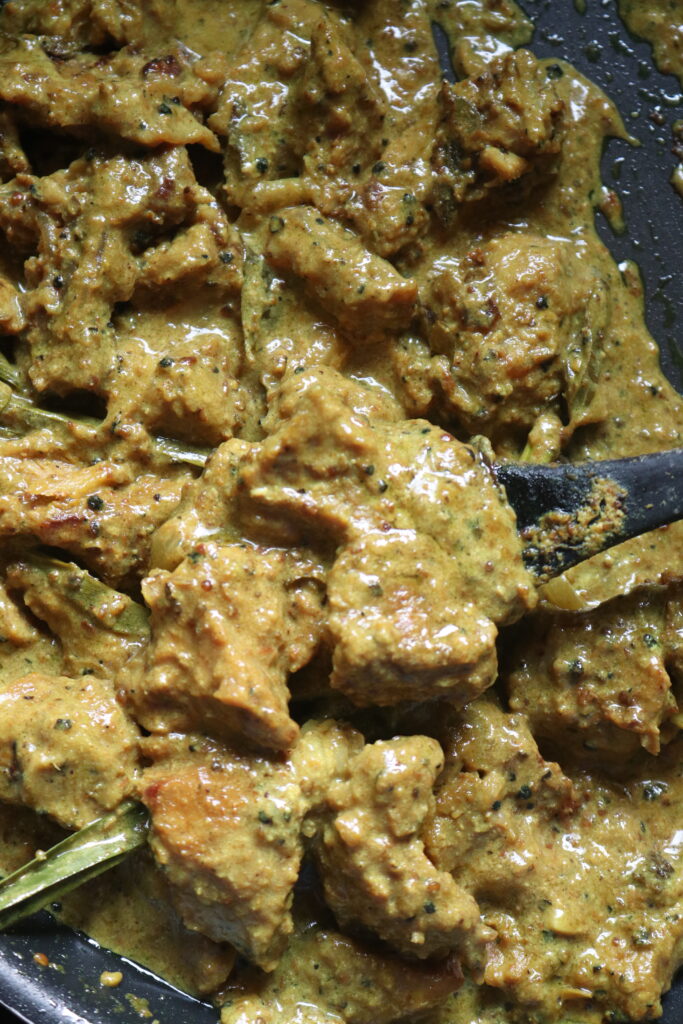 black pepper beef curry with a thick coconut milk gravy.