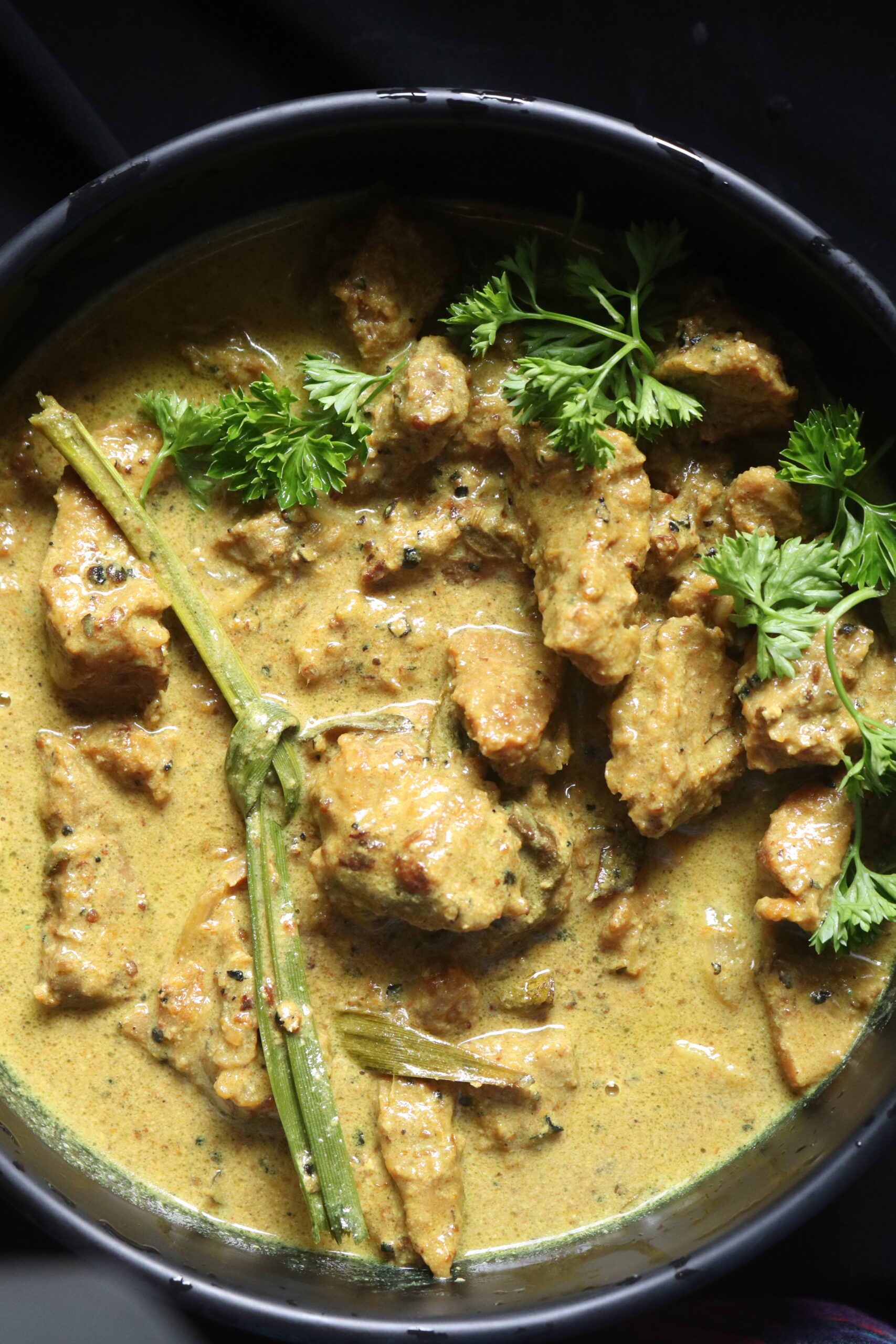 black pepper beef served in a bowl
