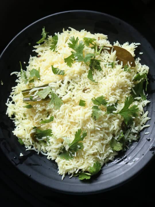 coconut rice served on a plate.