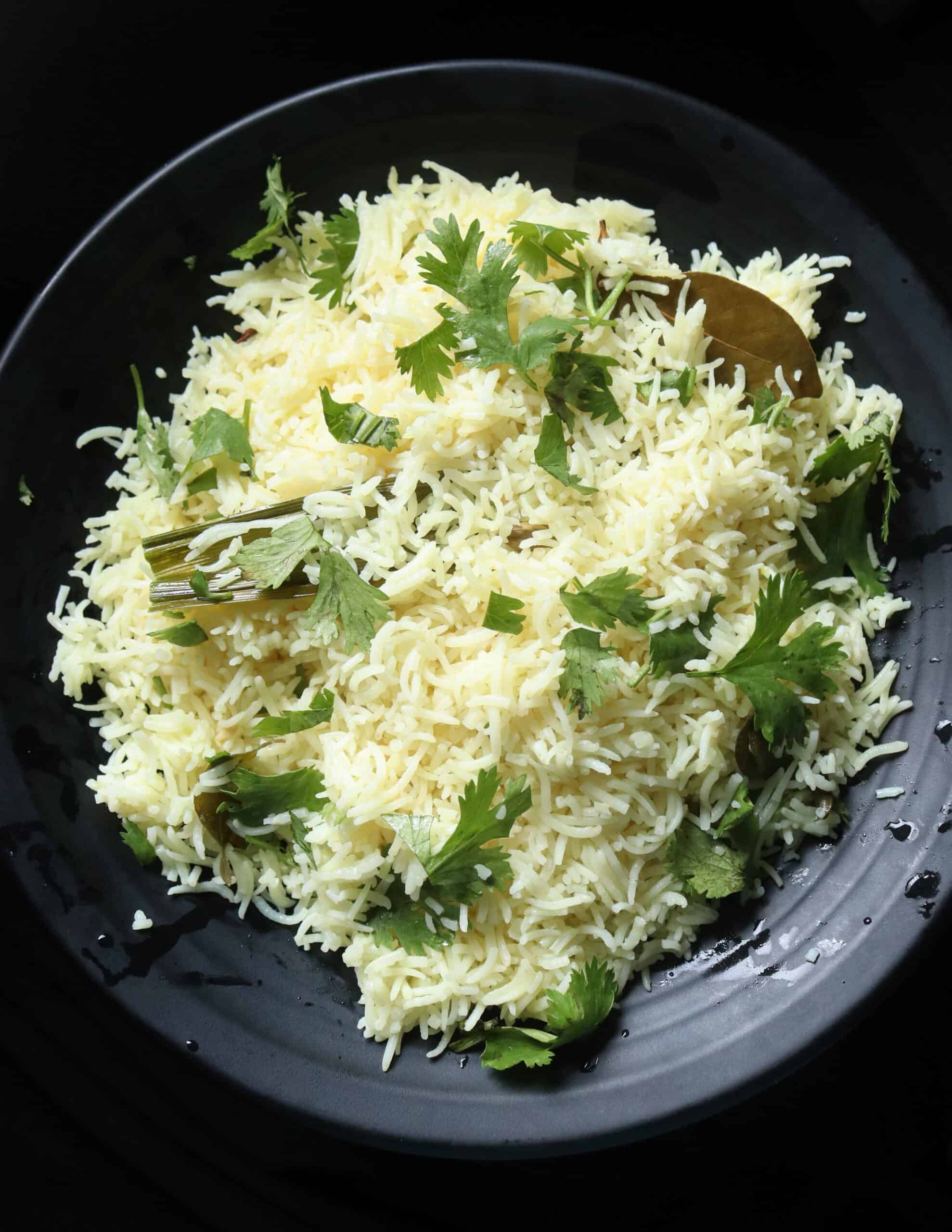 coconut rice served on a plate.