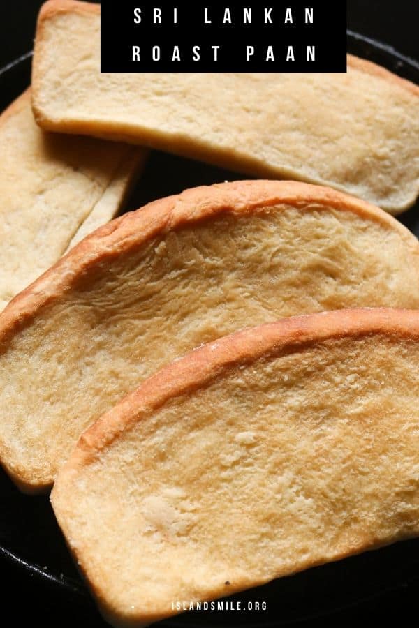 Sri Lankan toasted bread placed in a platter.