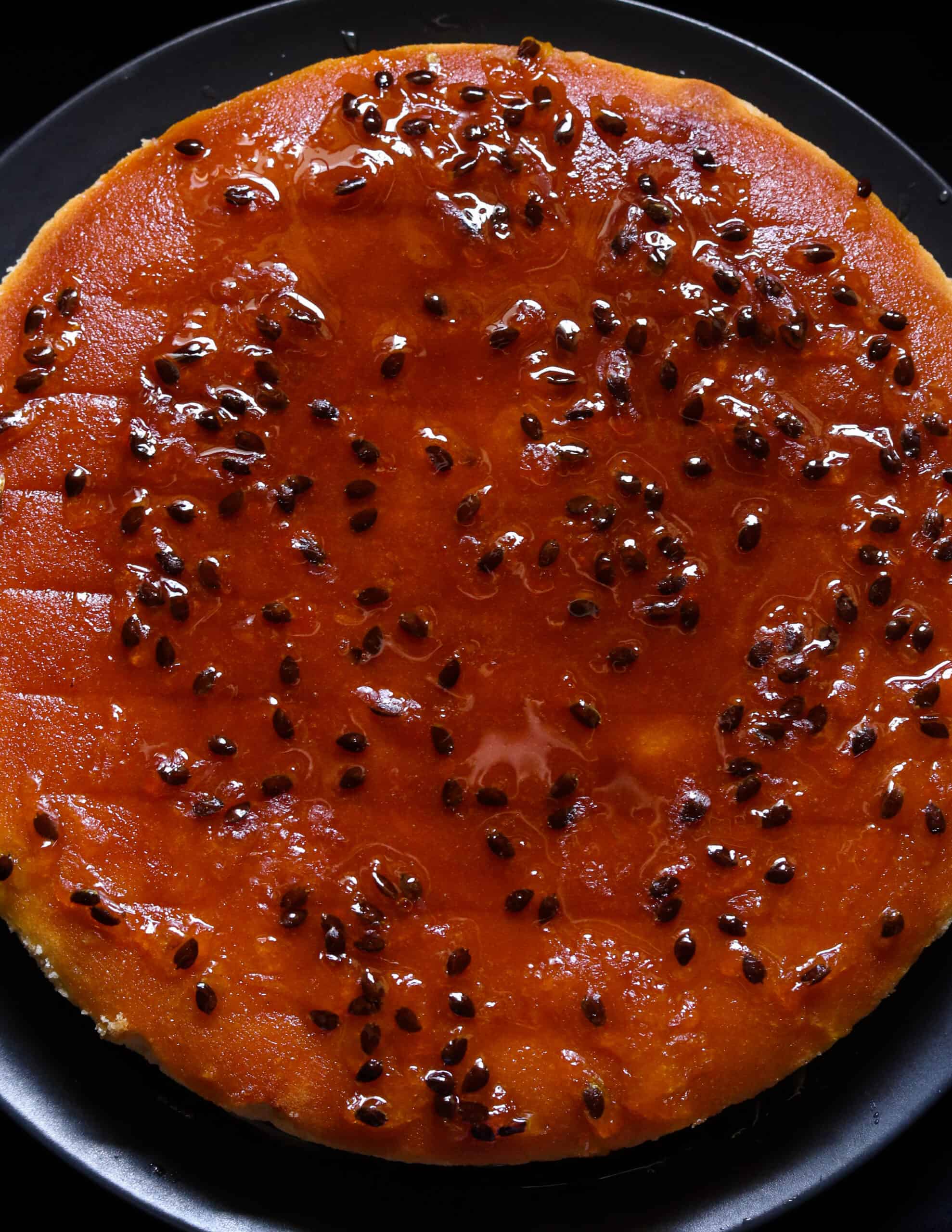 passion fruit cake with passion fruit syrup.