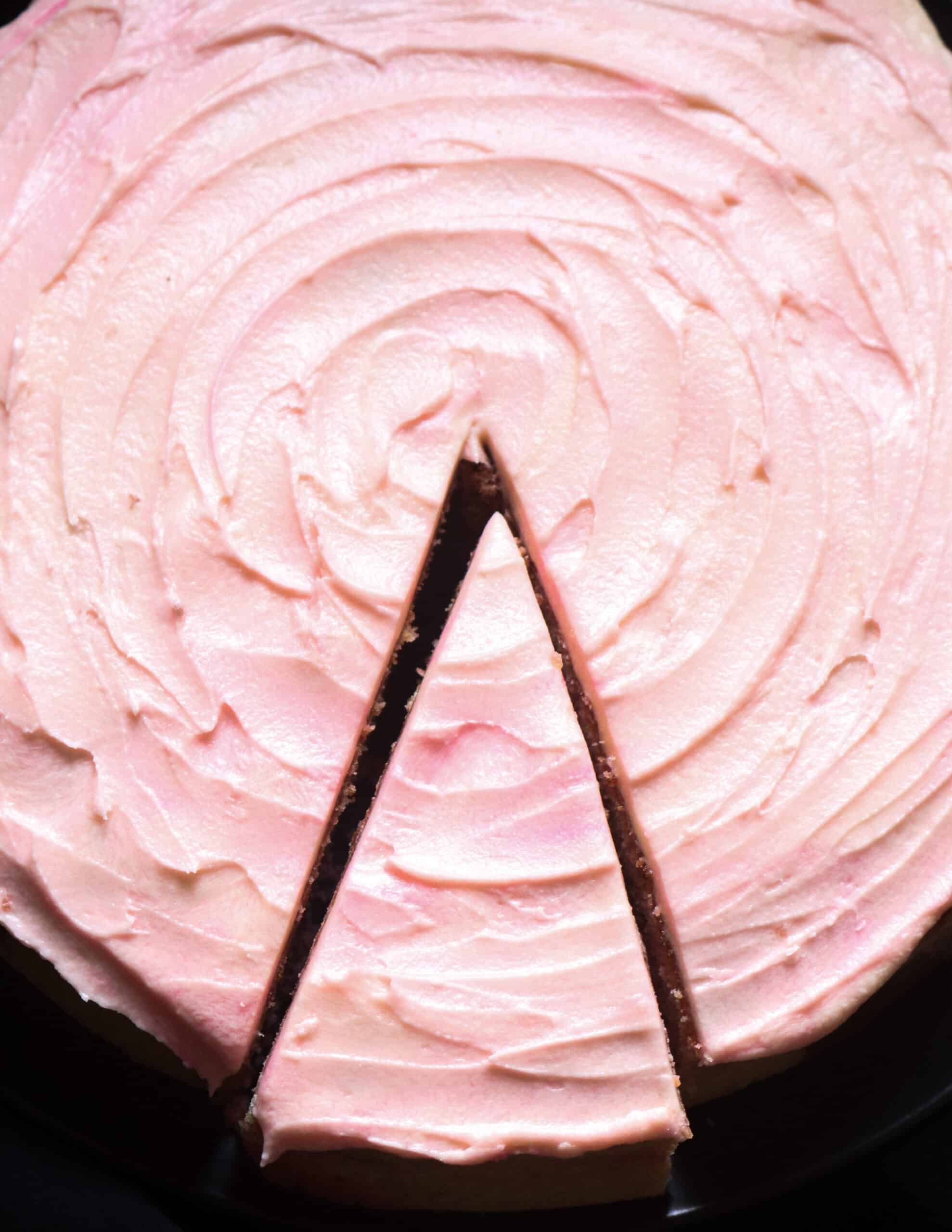 easy marble cake with a slice cut